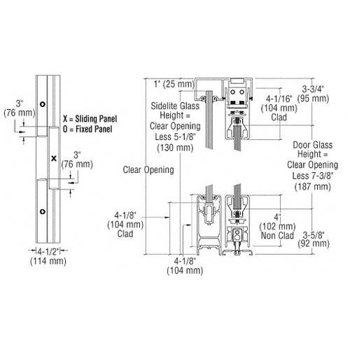 Polished Brass OXO SSR 4" Square Sliding Door System