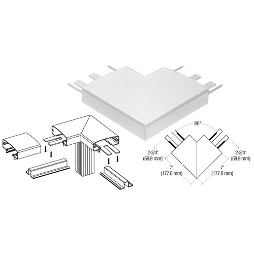 Metallic Silver 400 Series Top Cap 90 degree Corner