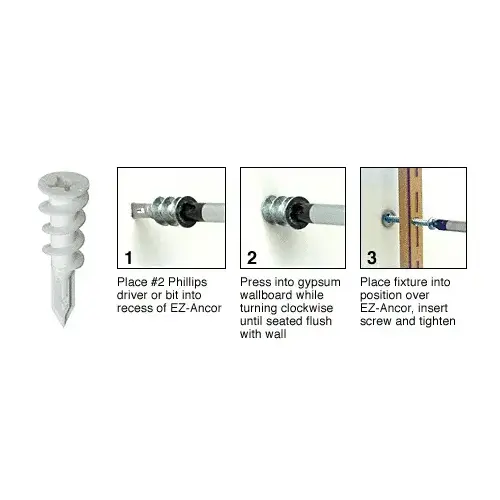 Plastic Lite 5-6 Screw Size EZ-Ancor for Drywall White