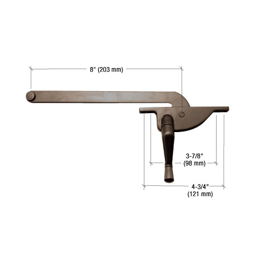 Bronze 8" Right Hand Teardrop Series Casement Window Operator