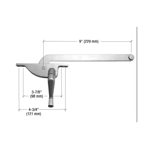 Aluminum 9" Left Hand Teardrop Series Casement Window Operator
