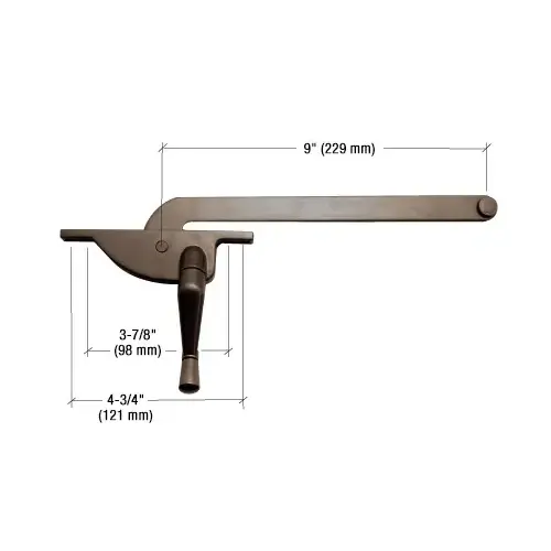 Bronze 9" Left Hand Teardrop Series Casement Window Operator