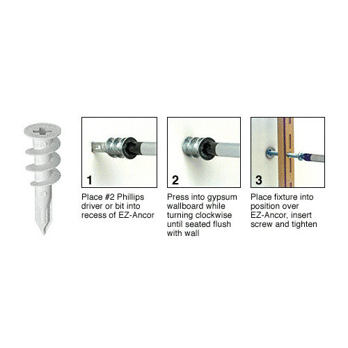 Plastic Plus 6-8 Screw Size EZ-Ancor for Drywall White