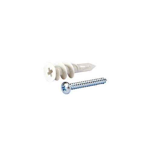 Dry Wall Plastic Plus Anchors with #8 Screws - pack of 100