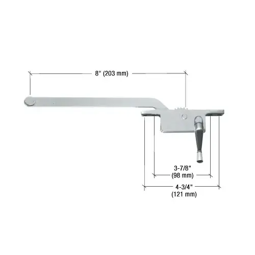 Aluminum 8" Right Hand Square Series Casement Window Operator