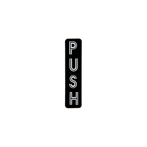 Vertical Black with Silver Letters "PUSH" Decal