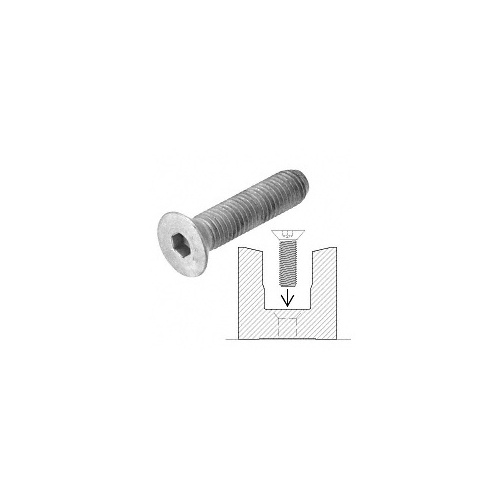 CRL Blumcraft 5811X2FHS Fastener 5/8"-11 x 2" Flat Head Socket Screw for RG500 Base Shoe Silver Metallic