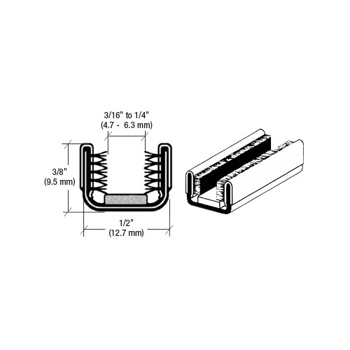 CRL 5R96 Rigid 96" Unbeaded Glass Channel for Checker Taxi and International Truck Black