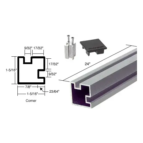 CRL 6406324 Satin Anodized 24" Corner Aluminum Counter Post