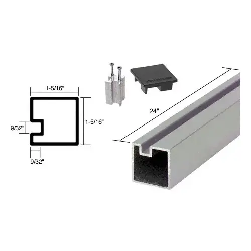 CRL 6406524 Satin Anodized 24" End Aluminum Counter Post