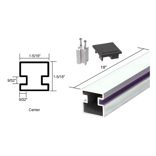 Buffed Brite Anodized 18" Center Aluminum Counter Post