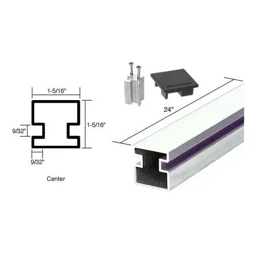 Buffed Brite Anodized 24" Center Aluminum Counter Post