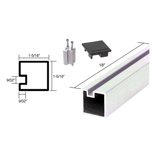 Buffed Brite Anodized 18" End Aluminum Counter Post