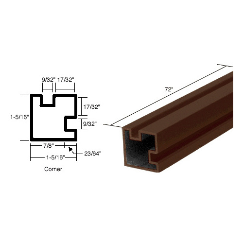 Duranodic Bronze 72" Corner Post Extrusion