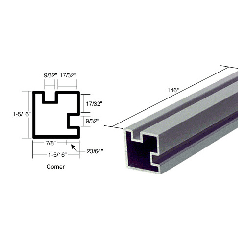 Satin Anodized 146" Corner Post Extrusion