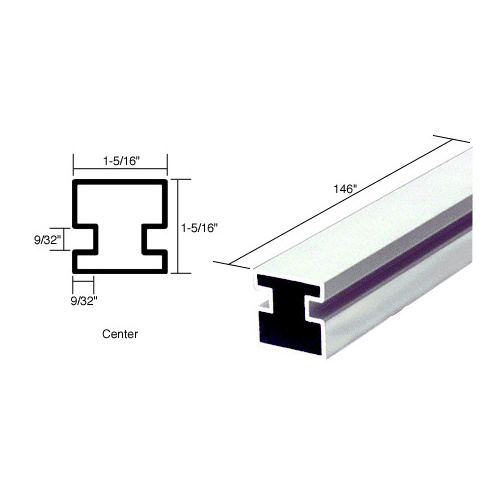 Buffed Brite Anodized 146" Center Post Extrusion