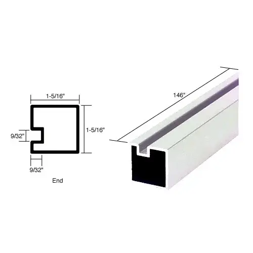 Buffed Brite Anodized 146" End Post Extrusion