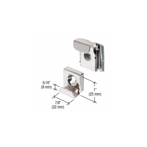 Polished Chrome Plastic Lined Mirror Mounting Clips