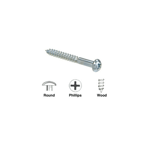 6 x 1-1/4" Round Head Nickel Plated Wood Screws