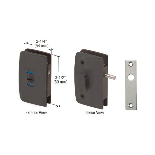 CRL 700C0RB Oil Rubbed Bronze Glass Swinging Door Lock with Indicator for 5/16" to 1/2" Glass