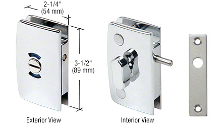 CRL 700CCH Polished Chrome Glass Swinging Door Lock with Indicator for 5/16" to 1/2" Glass