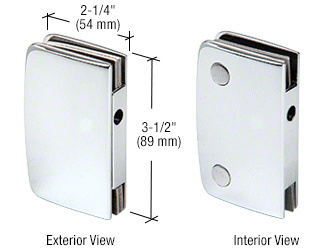 CRL 701CCH Polished Chrome Glass Swinging Door Lock Receiver for 700CCH