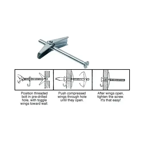 Flat Head 1/8" x 3" Toggle Anchors