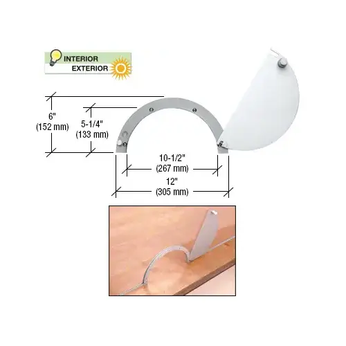 CRL 725A Satin Anodized Semicircular Design Ticket Window with 10-1/2" x 5-1/4" Opening