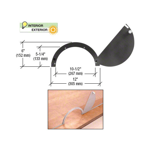 CRL 725DU Bronze Anodized Semicircular Design Ticket Window with 10-1/2" x 5-1/4" Opening