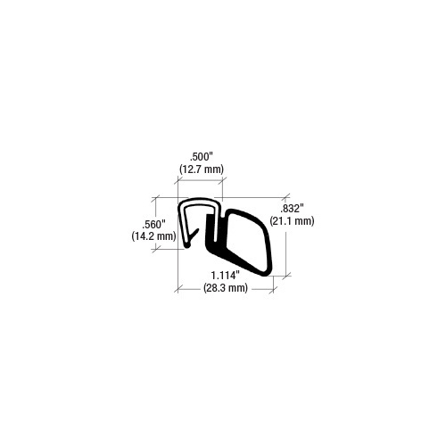 Trim Seal 75000354 Black Horizontal Wedge