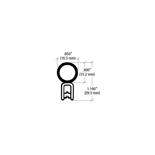 Trim Seal 75001360 Black Vertical Bulb