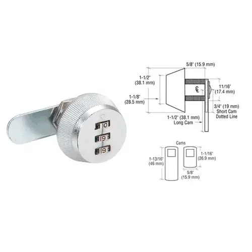CRL 7850S Chrome Plated Combination Lock