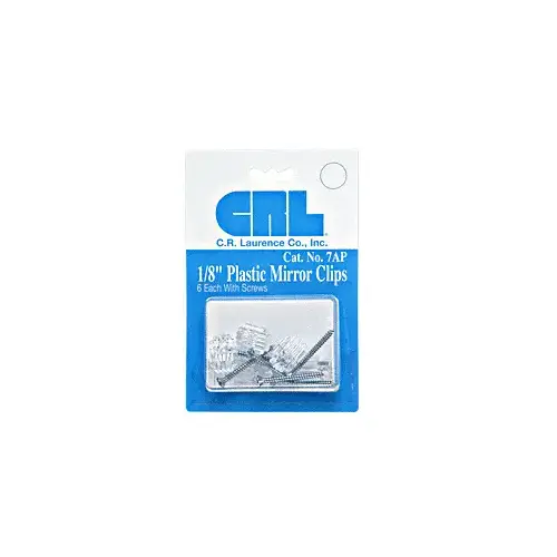 1/8" Standard Plastic Mirror Clip - Display Pack Clear