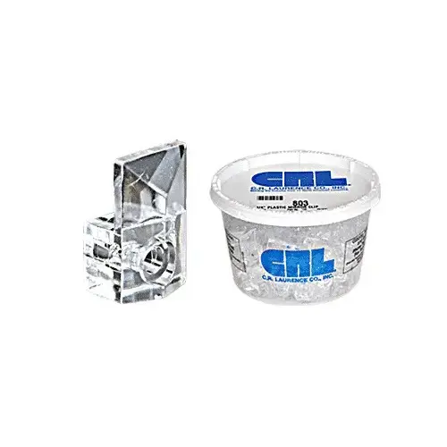 1/4" Square Beveled Clear Plastic Mirror Clip 1/4" Square Beveled Clear Plastic Mirror Clip