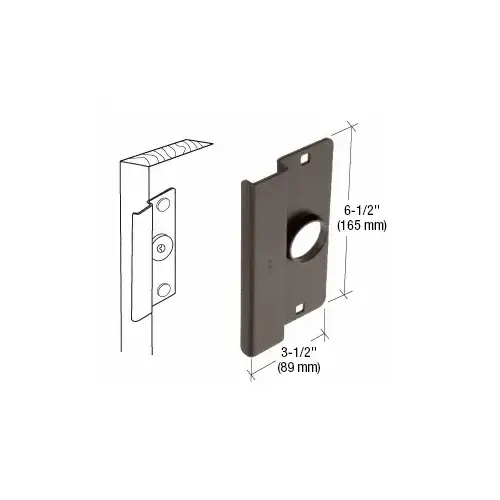 CRL 8852DU Dark Bronze 6-1/2" Heavy Gauge Steel Latch Guard for Narrow Stile Flush Doors