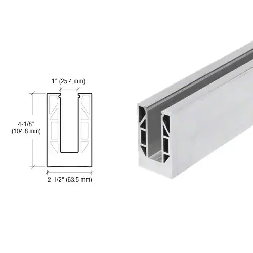 8B Series Mill Aluminum 240" Square Base Shoe Undrilled for 1/2" Glass