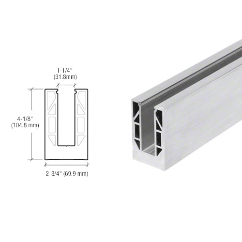 8B Series Mill Aluminum 120" Square Base Shoe Undrilled for 3/4" Glass