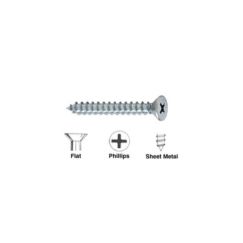 8 x 1-1/4" Flat Head Phillips Sheet Metal Screws