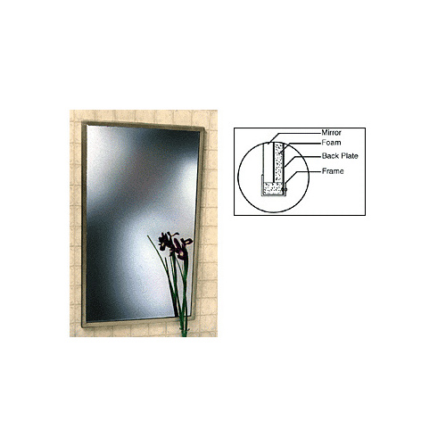 CRL 9001830 Stainless Steel 18-7/8" x 30-7/8" Deluxe Theft-Proof Framed Mirror