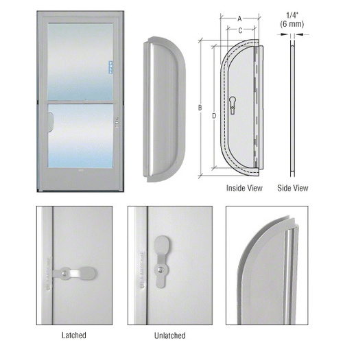 CRL 900A Satin Anodized 2-5/8" x 9-5/8" Deluxe Mail Slot With Glass Channel Bar Without Latch