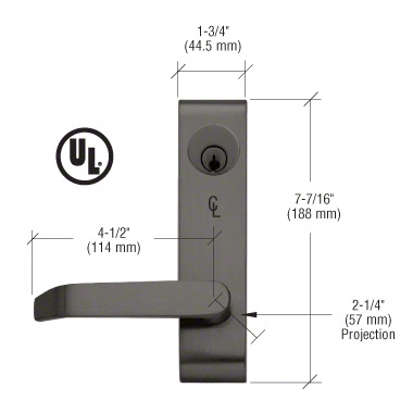 Jackson 9500LV02313 Dark Bronze 9500 Locking Flat Lever Outside Trim