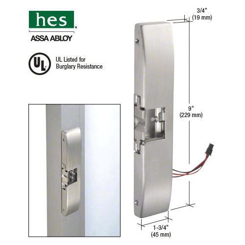 HES 9600 Series Brushed Stainless Surface Mount Electric Strike