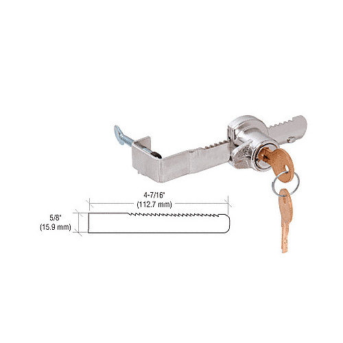 CRL 962L Chrome "Adjustable" Sliding Glass Door Lock with Thumb Screw Adjustment for up to 1/2" Thick Door