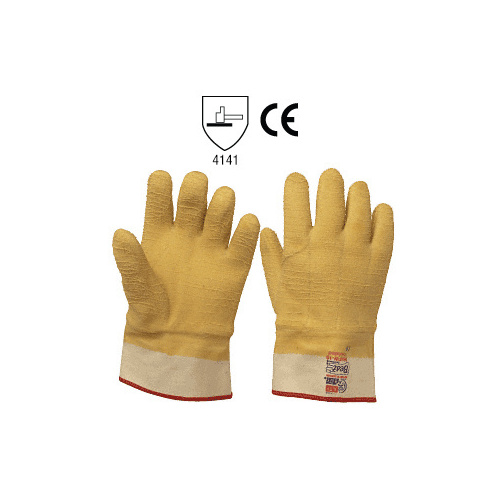Insulated Gauntlet Cuff Wrinkle Finish Natural Rubber Palm Gloves Pair