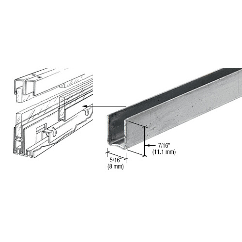 Zinc Plated Steel Roll-Ezy Shoe for Glass Doors - 72"