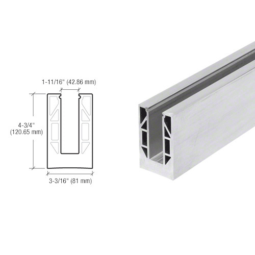 9BL Series Mill 118-1/8" Square Base Shoe Undrilled for 27/32" Glass