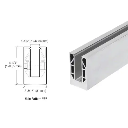 9BL Series Mill 118-1/8" Square Base Shoe Fascia Mount Drilled for 27/32" Glass