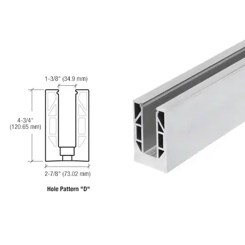 CRL 9BL56D 9BL Series Mill 120" Square Base Shoe Drilled for 9/16" Glass