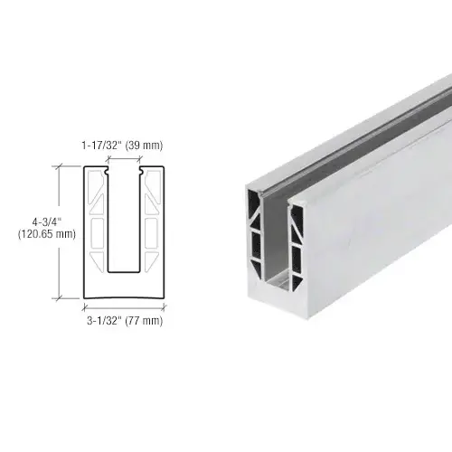 9BL Series Mill 118-1/8" Square Base Shoe Undrilled for 11/16" Glass