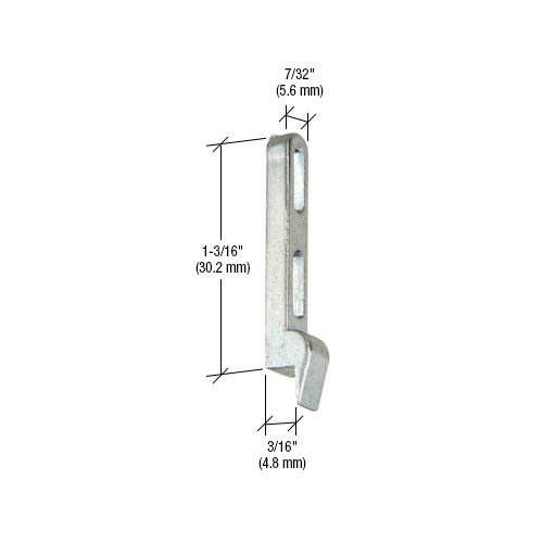 7/32" Wide Sliding Screen Door Latch Strike with 3/16" Grip Zinc - pack of 2